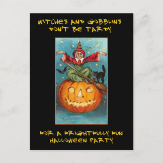 Vintages Halloween-Party mit blutigem Text einlade Einladungspostkarte