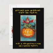 Vintages Halloween-Party mit blutigem Text einlade Einladungspostkarte (Vorne/Hinten)