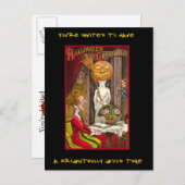 Vintages Halloween-Party mit blutigem Text einlade Einladungspostkarte (Vorne/Hinten)