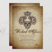 Vintages Halloween-Party mit gehefteter Affe Einladung (Vorne/Hinten)