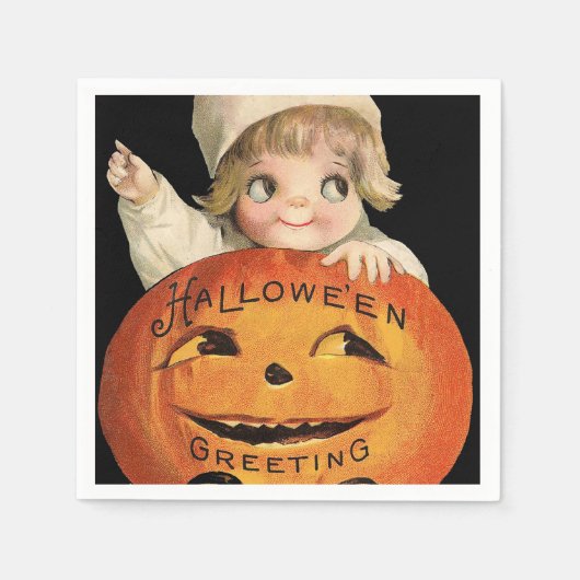 Vintages Halloween-Party Serviette (Vorderseite)