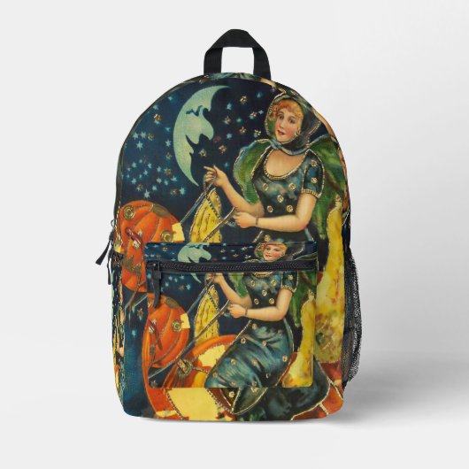 Vintages Halloween-Poster Bedruckter Rucksack (Vorderseite)