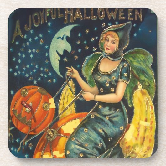 Vintages Halloween-Poster Getränkeuntersetzer (Vorderseite)
