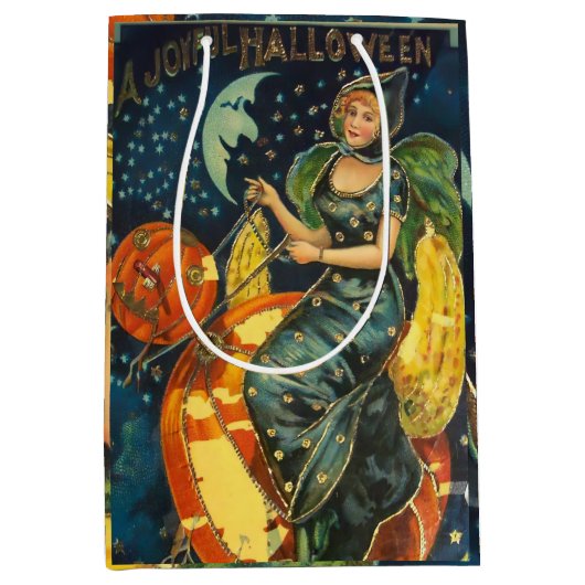 Vintages Halloween-Poster Mittlere Geschenktüte (Vorderseite)