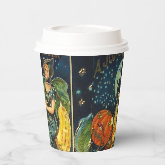 Vintages Halloween-Poster Pappbecher (Links)