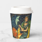 Vintages Halloween-Poster Pappbecher (Rückseite)