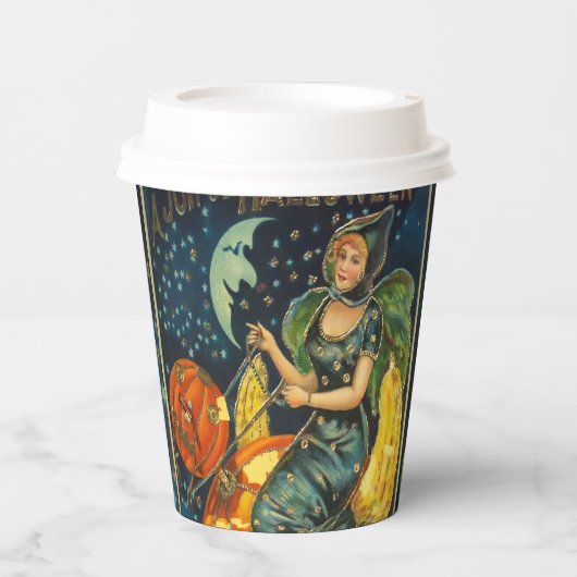 Vintages Halloween-Poster Pappbecher (Vorderseite)