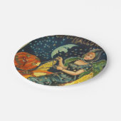 Vintages Halloween-Poster Pappteller (Schrägansicht)