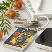 Vintages Halloween-Poster Schlüsselanhänger (Vorderseite rechts)