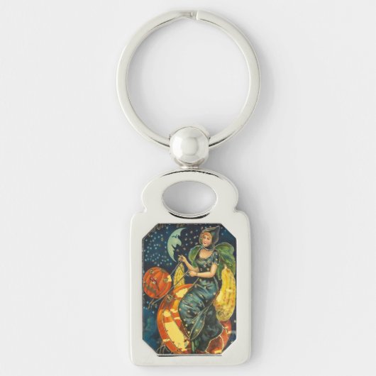 Vintages Halloween-Poster Schlüsselanhänger (Vorderseite)