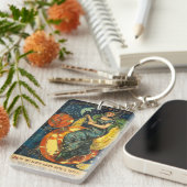 Vintages Halloween-Poster Schlüsselanhänger (Vorderseite rechts)