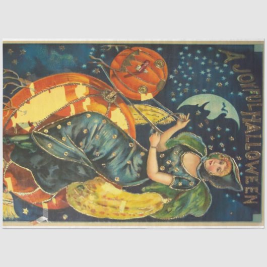 Vintages Halloween-Poster Seidenpapier (Vorderseite)