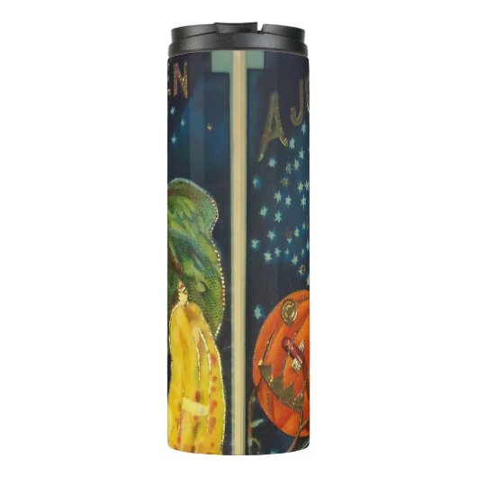 Vintages Halloween-Poster Thermosbecher (Rückseite)