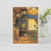 Vintages Halloween Pranksters Halloween Einladung (Stehend Vorderseite)