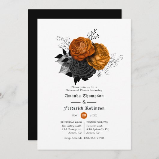 Vintages Halloween Probe Einladung (Vorne/Hinten)