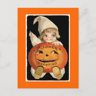 Vintages Halloween Pumpkin Baby - Postcard Postkarte
