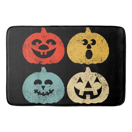 Vintages Halloween Pumpkin Funny Retro-Geschenk Badematte (Vorderseite)