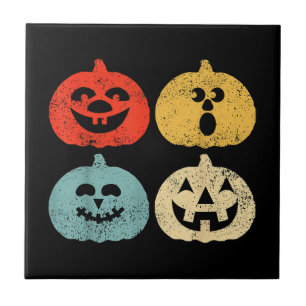 Vintages Halloween Pumpkin Funny Retro-Geschenk Fliese