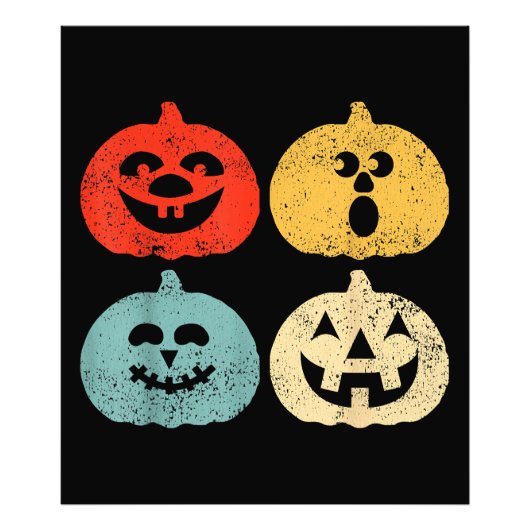 Vintages Halloween Pumpkin Funny Retro-Geschenk Fotodruck (Vorne)