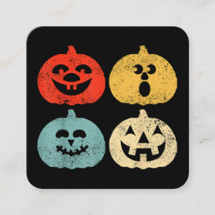 Vintages Halloween Pumpkin Funny Retro-Geschenk Quadratische Visitenkarte