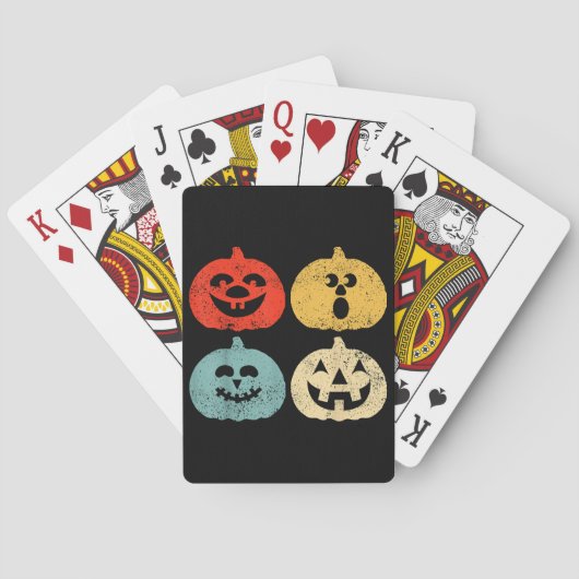 Vintages Halloween Pumpkin Funny Retro-Geschenk Spielkarten (Rückseite)