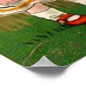 Vintages Halloween Pumpkin Head Girl Poster (Ecke)