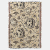 Vintages Halloween Pumpkin Vine-Muster Decke (Vorderseite Vertikal)