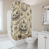 Vintages Halloween Pumpkin Vine-Muster Duschvorhang (Beispiel)