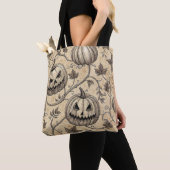 Vintages Halloween Pumpkin Vine-Muster Tasche (Von Nahem)
