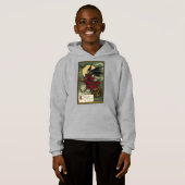 Vintages Halloween-Riding-Broomstick mit Katze Hoodie (Vorne ganz)