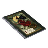 Vintages Halloween-Riding-Broomstick mit Katze Notizblock (Rechte Seite)