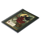 Vintages Halloween-Riding-Broomstick mit Katze Notizblock (Linke Seite)