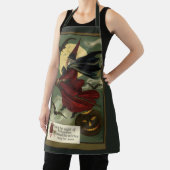 Vintages Halloween-Riding-Broomstick mit Katze Schürze (InSitu)