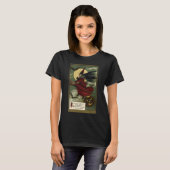 Vintages Halloween-Riding-Broomstick mit Katze T-Shirt (Vorne ganz)
