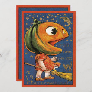 Vintages Halloween, Riesenkürbis Einladung