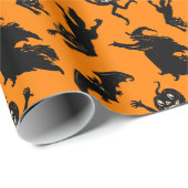 Vintages Halloween Rotzunge Jack O'Lantern Geschenkpapier (Rolleneckpunkt)