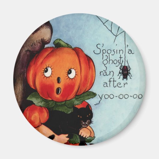 Vintages Halloween Round Magnet (Vorne)