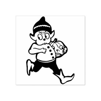 Vintages Halloween Running Brownie mit Jack O'Lant Gummistempel