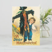 Vintages Halloween Scarecrow Ellen Clapsaddle Part Einladung (Stehend Vorderseite)