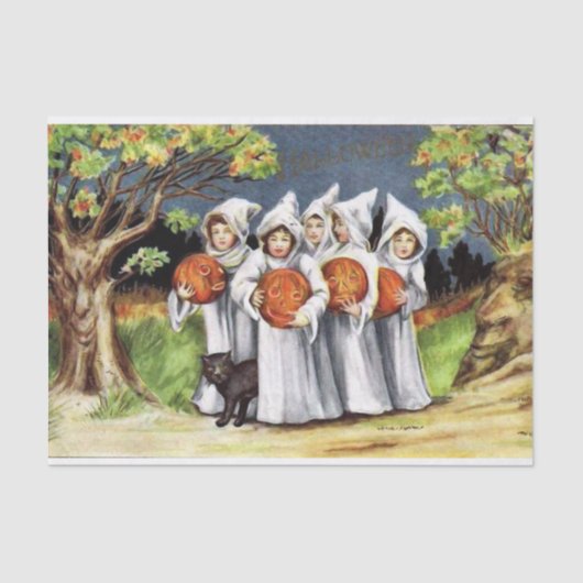 Vintages Halloween scherzt Partygewebe Seidenpapier (Vorderseite)