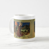 Vintages Halloween, schöne Tanzhexe Kaffeetasse (Vorderseite Links)