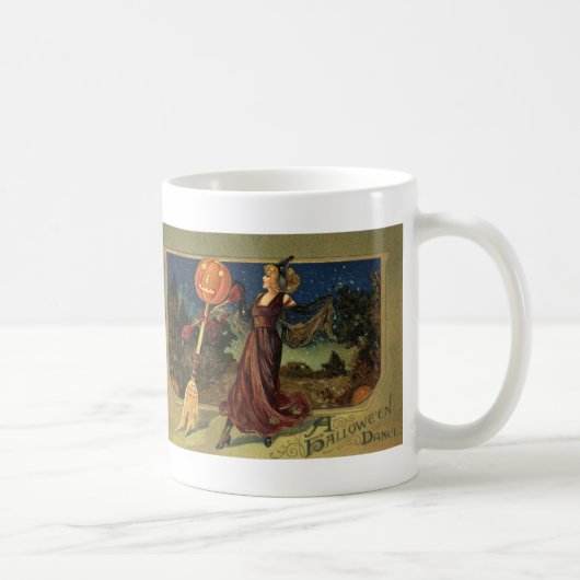Vintages Halloween, schöne Tanzhexe Kaffeetasse (Rechts)