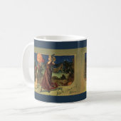 Vintages Halloween, schöne Tanzhexe Kaffeetasse (Vorderseite Links)
