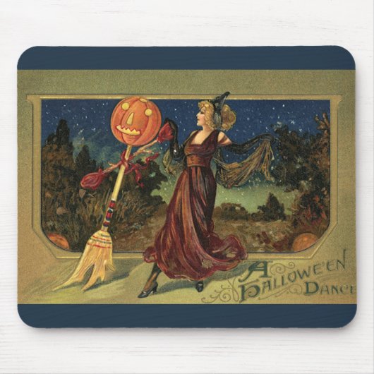 Vintages Halloween, schöne Tanzhexe Mousepad (Vorne)