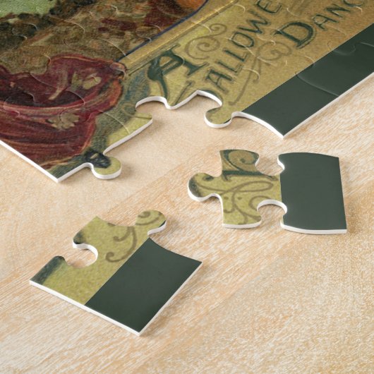 Vintages Halloween, schöne Tanzhexe Puzzle (Seite)
