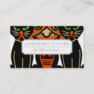 Vintages Halloween-Schwarze Katzen 1940 Visitenkarte