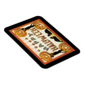 Vintages Halloween, Schwarze Katzen mit Jackolante Magnet (Rechte Seite)