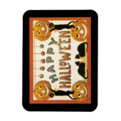 Vintages Halloween, Schwarze Katzen mit Jackolante Magnet (Vertikal)