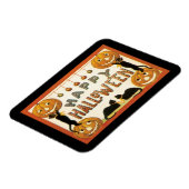 Vintages Halloween, Schwarze Katzen mit Jackolante Magnet (Linke Seite)