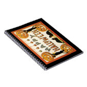 Vintages Halloween, Schwarze Katzen mit Jackolante Notizblock (Rechte Seite)